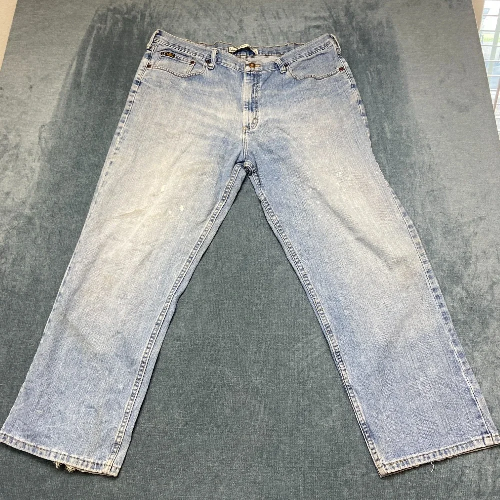 Lee Jeans Men 40x30 Blue Denim Cotton Streetwear Trendy Relaxed Fit Straight Leg